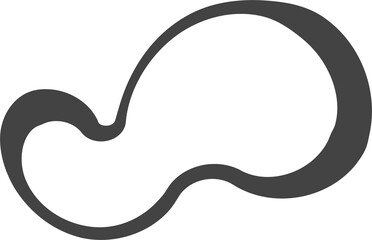 Organic abstract shape. Liquid organic blob. Random black simple ink drop. Fluid element