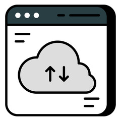 Editable design icon of cloud data transfer