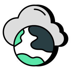 Icon of cloud browser in flat design