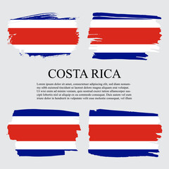 Costa Rica flag brush concept. Flag of Costa Rica grunge style banner background