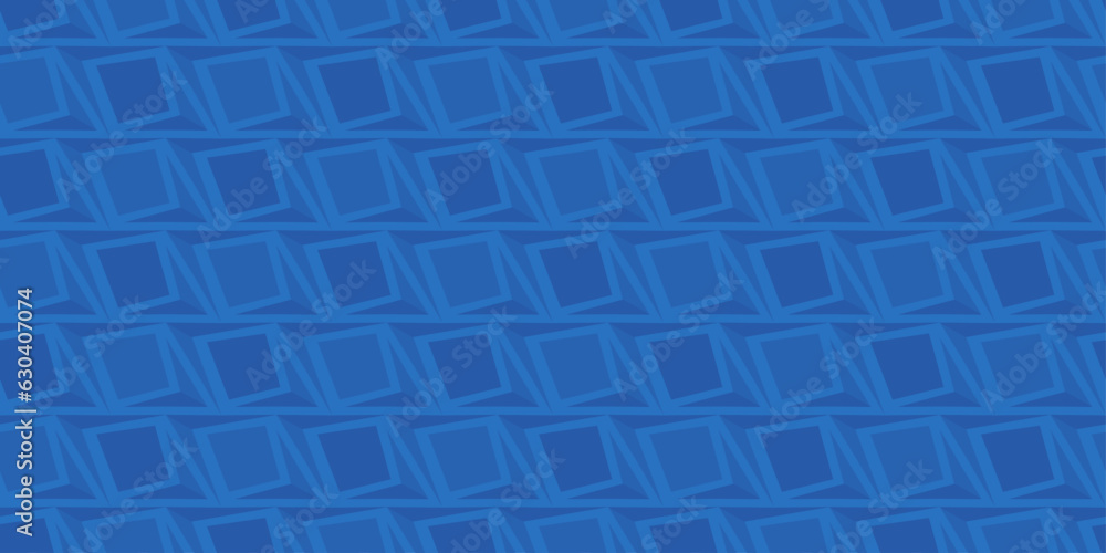 Fototapete embossed volumetric texture of blue color from rectangles. seamless vector print for textiles, pillo