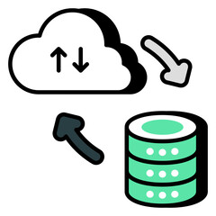 A unique design icon of cloud database