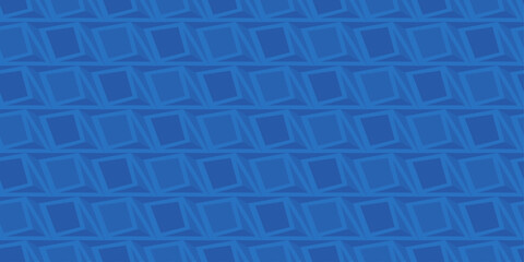 Embossed volumetric texture of blue color from rectangles. Seamless vector print for textiles, pillows, clothes, background, packaging, notepads.