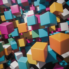 Abstract Cubes Background. Generative AI