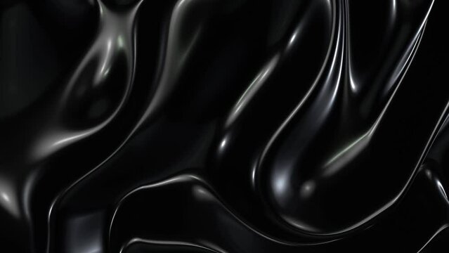3D animation - Looped animated swirling black glossy texture