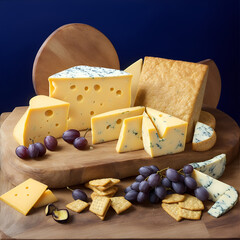 Photo of delicious arranged cheese