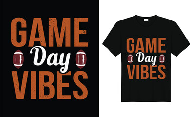 Game Day Vibes,Vintage American Football Player Shirt,Sarcastic Football Shirt, Football Lovers Gifts, Funny Football Tee
