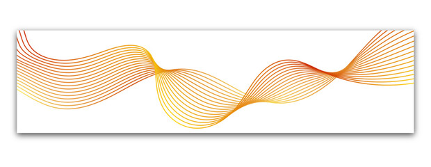 Vector abstract web banner with lines. Illustration of an background with waves. Pattern with orange wave