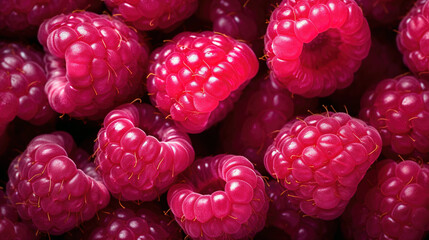 close up of  raspberries 