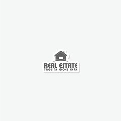 House real estate logo design icon sticker