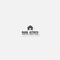 House real estate logo design icon sticker