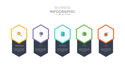 Vector Infographic design with 5 options or steps. Infographics for business concept. Can be used for presentations banner, workflow layout, process diagram, flow chart, info graph