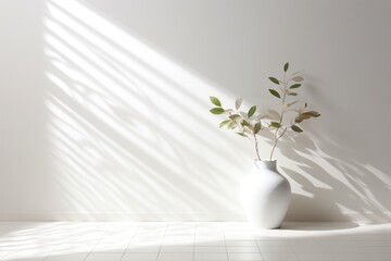 Serene White Wall Background - Elegant 3D Render