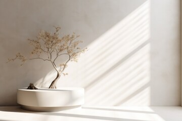Serene White Podium - Minimalist 3D Render