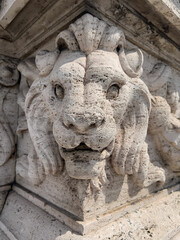Fototapeta na wymiar Lion Face in stone