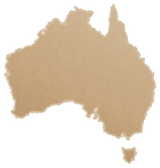 Australia map vector. Australian maps craft paper texture. Empty template information creative design element.
