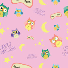 sleepy seamless pattern