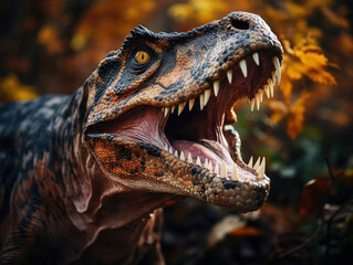 Obraz premium Dinosaur in its Natural Habitat, Wildlife Photography, Generative AI