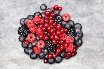 Fresh ripe berries set on the desk