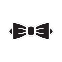 Simple black bowtie flat icon, Realistic illustration of black bowtie vector icon. Necktie symbol for your web site design, logo, app, UI.