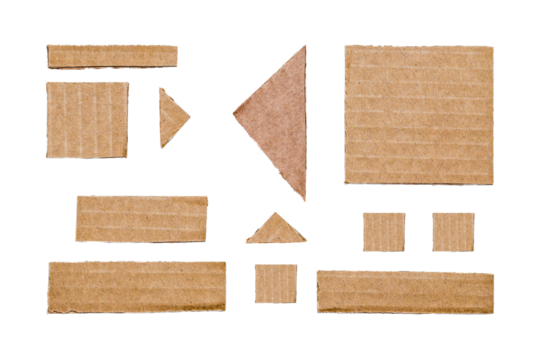 Torn Carton packaging. Cardboard mockup set. Blank tag for show price or discount isolated on white with clipping path.