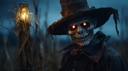 Fototapeta na wymiar skeleton scarecrow