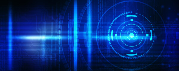 2d illustration Abstract futuristic electronic circuit technology background
