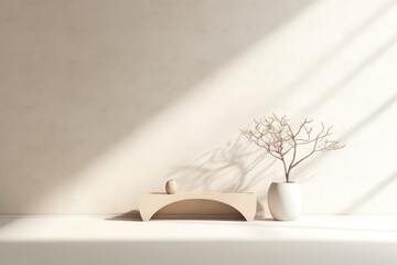 Serene White Wall - Minimalist 3D Rendering