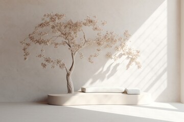 Serene White Wall - Minimalist 3D Rendering