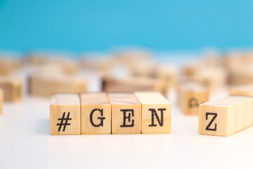 Gen z word on wooden cubes.
Millennial concept