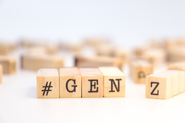 Gen z word on wooden cubes.
Millennial concept