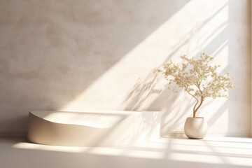 Serene White Wall - Minimalist 3D Rendering