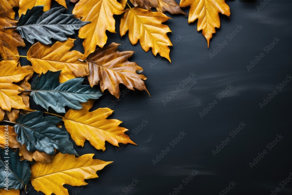 Poster assortment of colorful leaves background generative ai