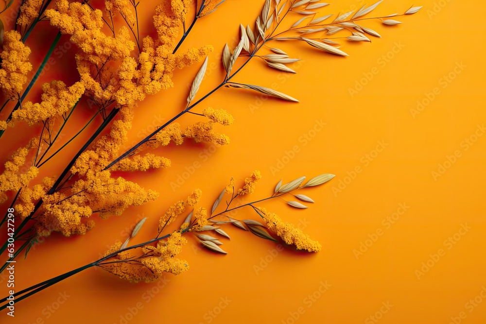 Poster assortment of colorful multi colored leaves backdrop generative ai