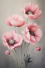 pink and red poppy flower wallpaper photo