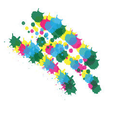 Color paint splatter. Spray paint blot element. Colorful ink stains mess.Colorful paint splatters. Watercolor spots in raw and paint splashes collection,Illustration drop splatter paint.