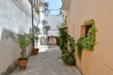 A characteristic street of Ruffano, an old village in the province of Lecce, Italy.