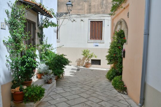 A characteristic street of Ruffano, an old village in the province of Lecce, Italy.
