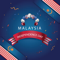 Fototapeta na wymiar Free vector realistic malaysia independence day background