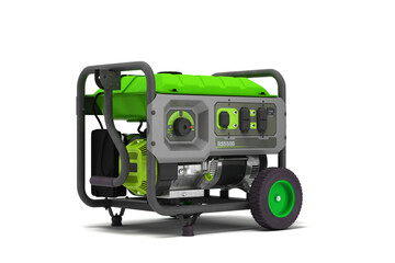 Modern compact electrical generator perspective view 3d render on white