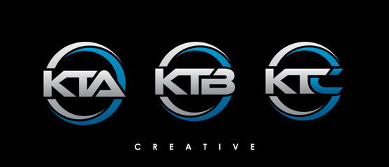 KTA, KTB, KTC Letter Initial Logo Design Template Vector Illustration