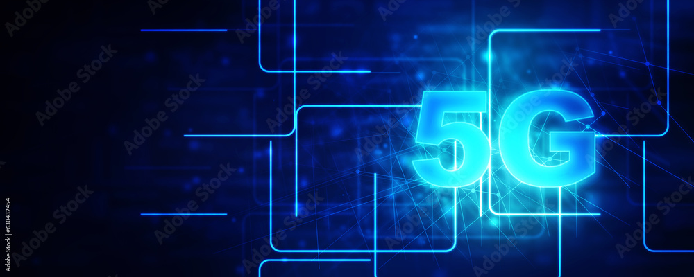 Poster 2d rendering 5g network 5g connection