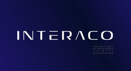 Obraz premium A clean modern scifi alphabet font, digital typography typeface design