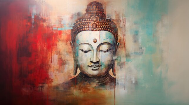 Abstract portrait of a buddha.
