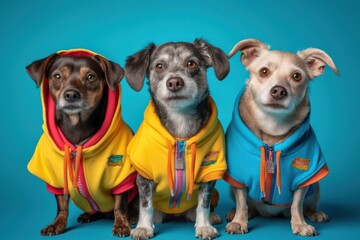 Trendy Urban Dogs: Anthropomorphic Canine Crew in Minimalist Studio