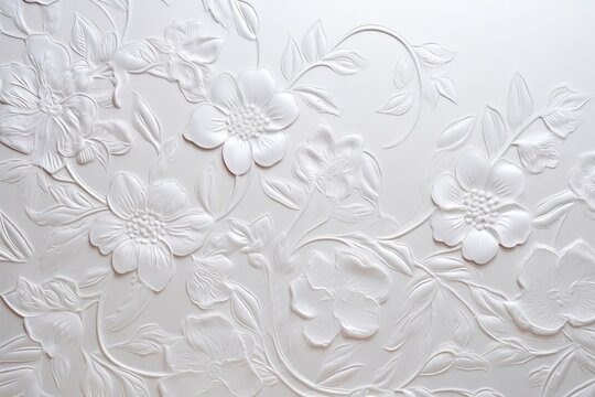 Embossed floral texture background, raised and delicate floral patterns, elegant and sophisticated surface, graceful and artistic © Kanisorn