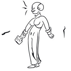 skeleton full body, vector illustration doodle line art