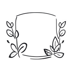pure white background border shut, vector illustration doodle line art