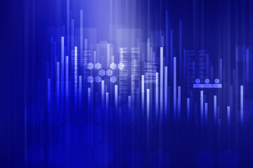 2d rendering Stock market online business concept. business Graph 