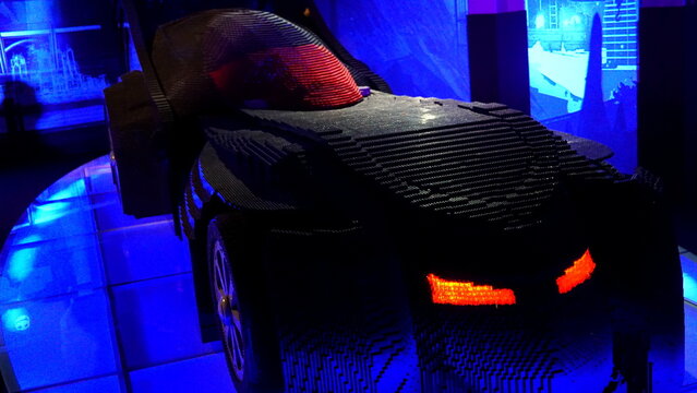 BATMOBILE made with Lego bricks by Nathan Sawaya of The Art of the Brick DC Super Heroes